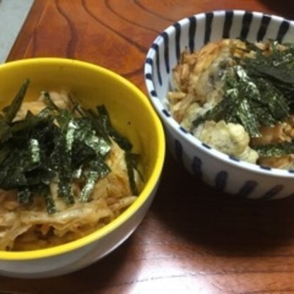 昨日の天ぷらで天丼のツユを作りました。美味しかったです。